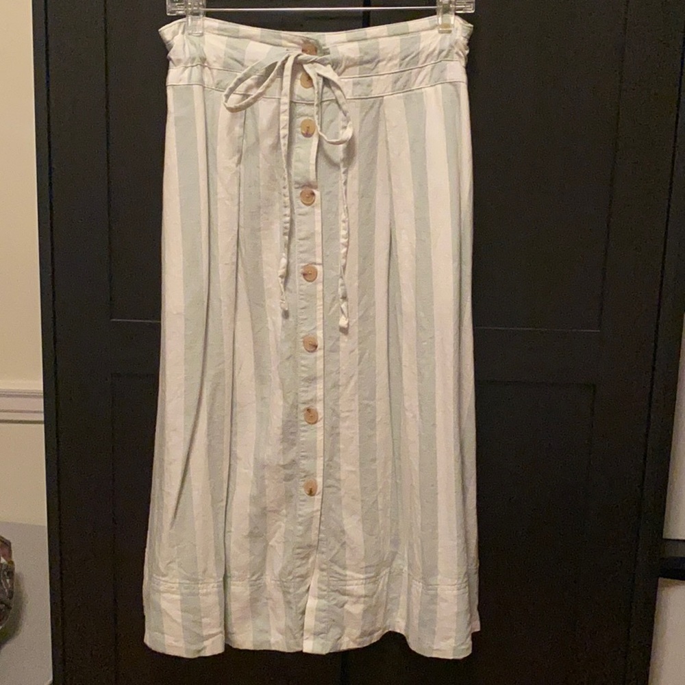 Long Pastel Button Down Skirt